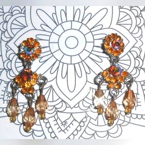 Orange Imperial Chandelier Earrings